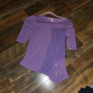 Purple Women's Top with Button Detail